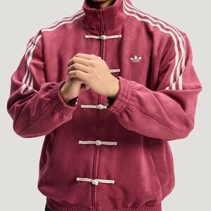 Adidas Unisex Burgundy Bomber Jacket